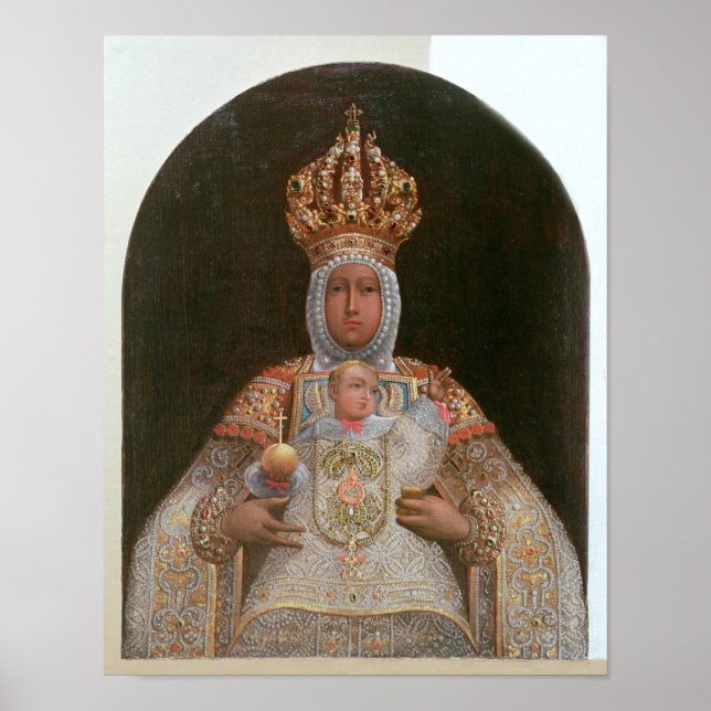 Poster Madonna et l'enfant, École de Cuzco (Devant)