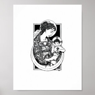 Poster Madonna et l'enfant (papier d'archives)