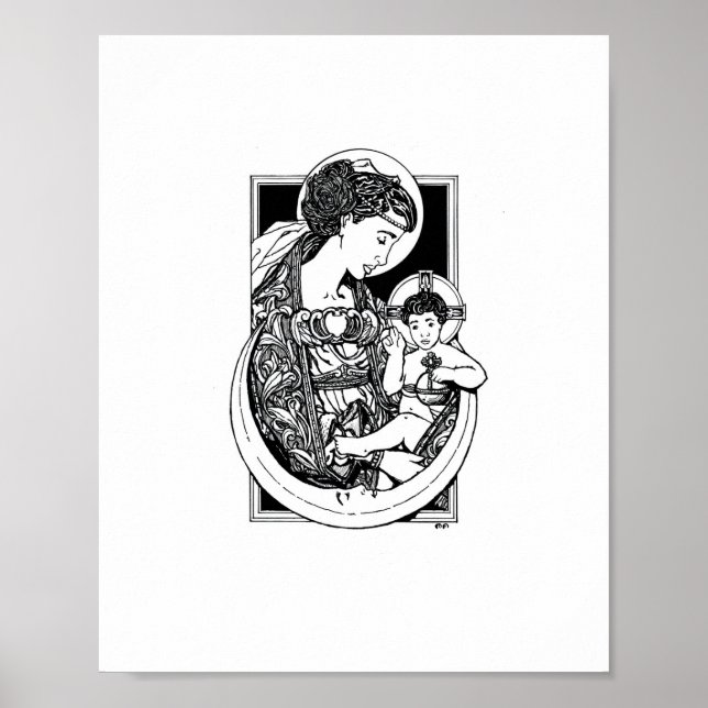 Poster Madonna et l'enfant (papier d'archives) (Devant)