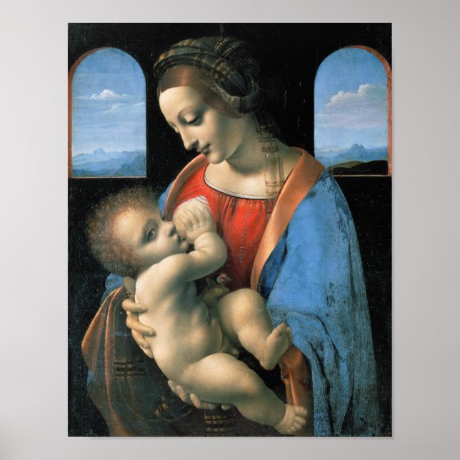 Poster Madonna Litta, Leonardo da Vinci, 1490-1491 (Devant)