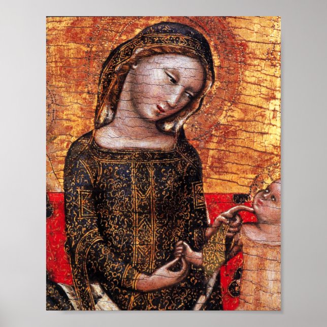Poster MADONNA OF HUMILITY Détail par Vitale de Bologne (Devant)