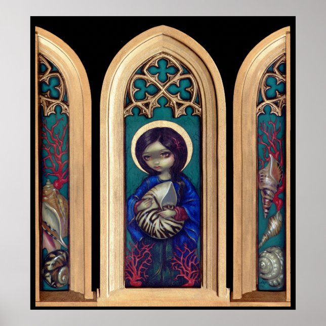 Poster Madonna of the Shells ART PRINT - triptyque gothiq (Devant)