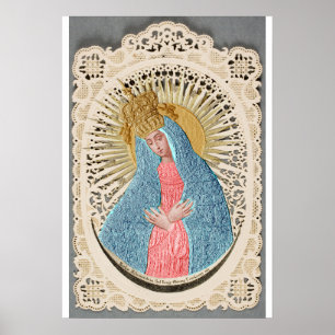 Poster Madonna Reine du Ciel sur dentelle