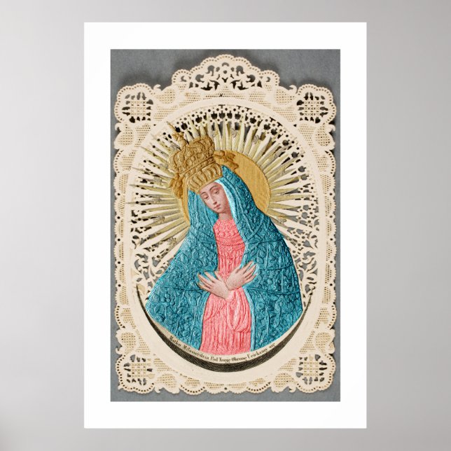 Poster Madonna Reine du Ciel sur dentelle (Devant)
