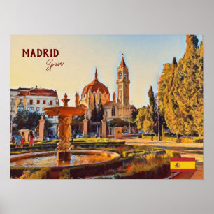 Poster Madrid Espagne Tourisme souvenir