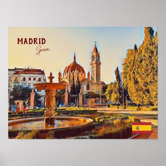 Poster Madrid Espagne Tourisme souvenir (Devant)