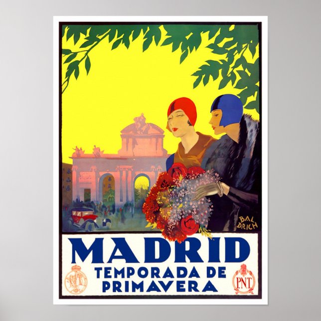 Poster Madrid Espagne voyage millésime (Devant)