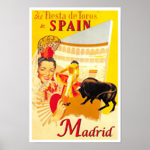 Poster Madrid Espagne voyage millésime