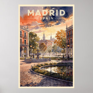 Poster Madrid Espagne Voyage Rétro