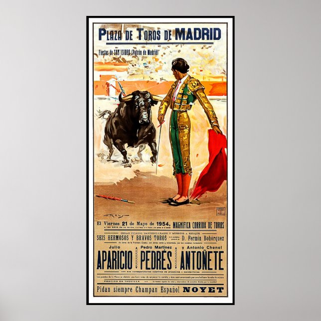 Poster Madrid, Plaza de toros, Espagne, corrida (Devant)