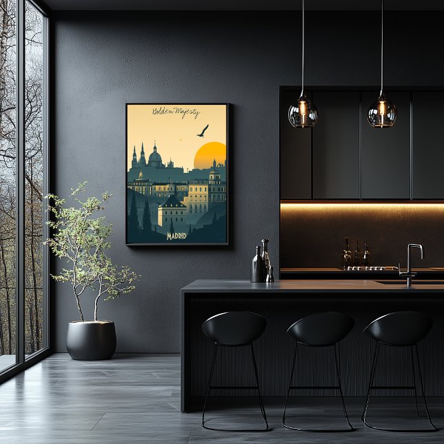 Poster Madrid Sunrise - Royal City Silhouettes (Créateur téléchargé)