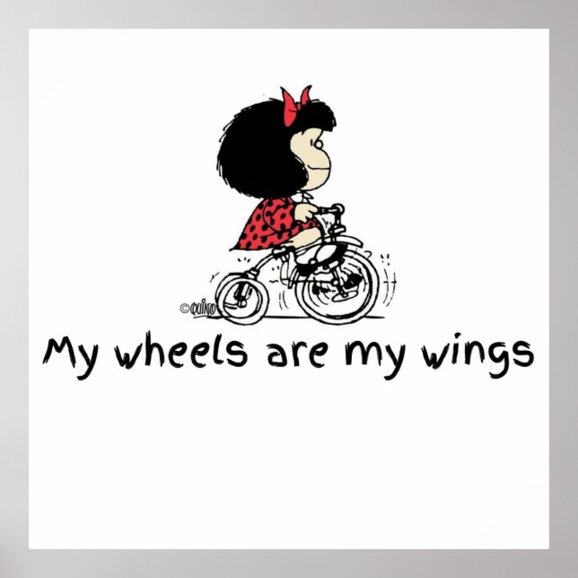 Poster Mafalda à vélo (Devant)