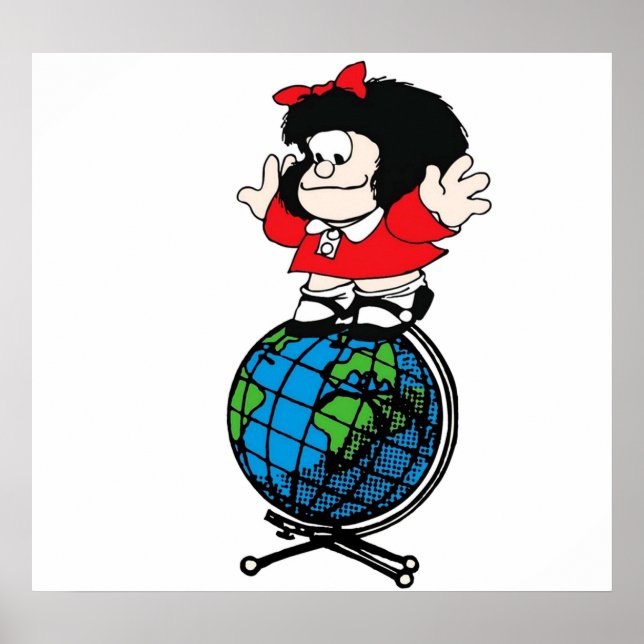 Poster mafalda au-dessus du monde (Devant)