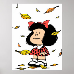 Poster Mafalda feuilles d'automne Quino Comic argentino