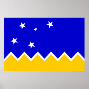 Poster Magallanes, Chili, drapeau de l'Antarctique