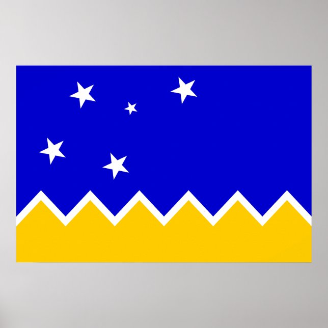 Poster Magallanes, Chili, drapeau de l'Antarctique (Devant)