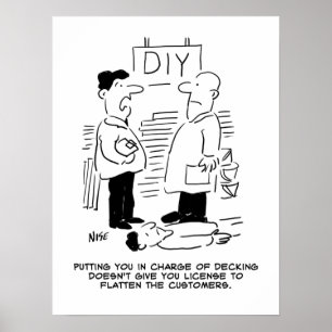 Poster Magasin de détail Superstore Travailleur et gestio