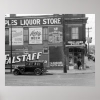Magasin de liqueurs populaires, 1938. Photo vintag