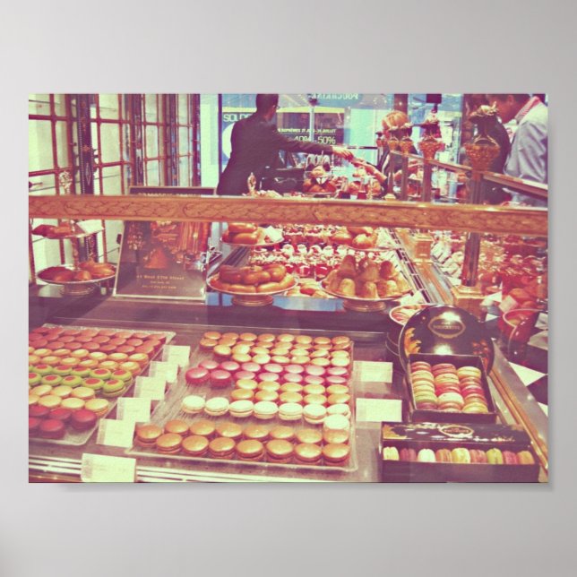 Poster Magasin de macaron vintage France (Devant)