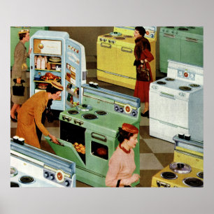 Poster Magasin de salle d'exposition d'appareils vintage