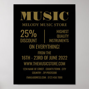 Poster Magasin d'instruments de musique élégant