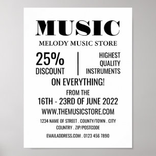 Poster Magasin d'instruments de musique élégant