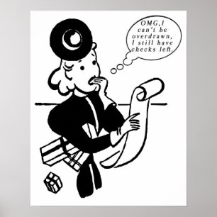 Poster Magasinez une femme rétro avec une citation financ
