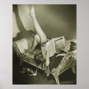 Poster Magazine de lecture de femme