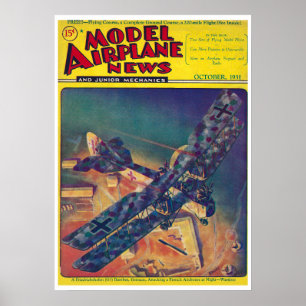 POSTER MAGAZINE DE NOUVELLES D'AVION MODÈLE 1931