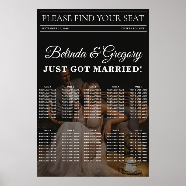 Poster Magazine Editorial Photos Mariage Seating Chart (Devant)