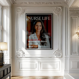 Poster Magazine Photo Personnalisé Cadeau de Retraite Inf