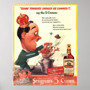 Poster Magazine publicitaire 5-Couronne de vintage Seagra