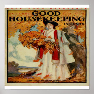 Poster Magazine victorien de bon ménage 1905 encadré P