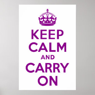 Poster Magenta foncé Garder le calme et continuer