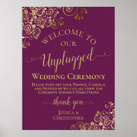 Magenta & Gold Stylish Unplugged Mariage Ceremony