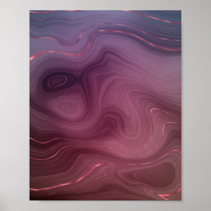 Poster Magenta Strata   Agate mauve rose et mauve