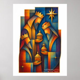 Poster Magi Géométrique - L'étoile de Noël des Trois Sage