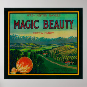 Poster Magic Beauty Orange LabelPorterville, CA