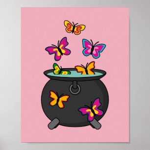 Poster Magical Butterflies from a cauldron