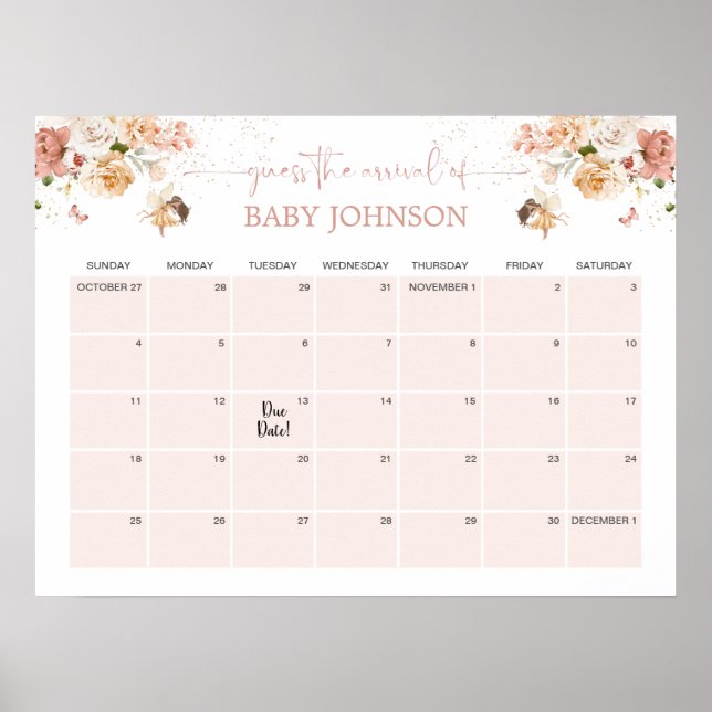 Poster Magical Fairy Garden Devinez Le Calendrier Date D' (Devant)