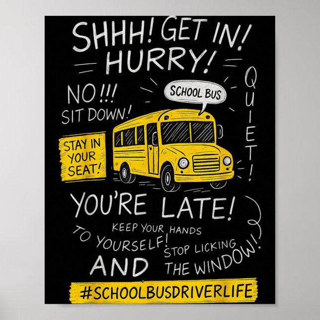 Poster Magical School Bus Driver Last Day Of School Bus D (Devant)