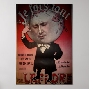 Poster Magicien avec une grosse tête