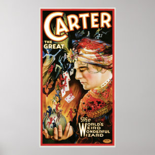 Poster Magicien vintage Carter le grand