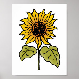 Poster Magicien vintage de fée Oz Tale Tournesol en fleur