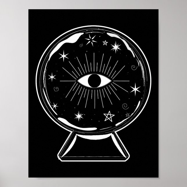 Poster Magie Crystal Ball Scry Voir les yeux dit tout (Devant)