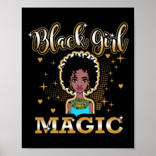 Poster Magie de fille noire Reine africaine Mois de l'his