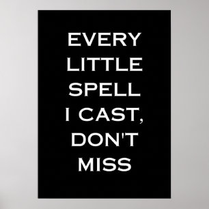 Poster Magie de Manifestation Citation Noire, Design Mini