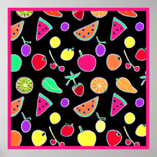 Poster Magie de néon tropique radiant