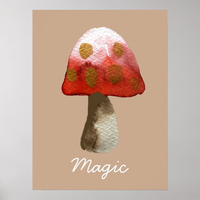 Poster Magie de Toadstool de champignon rouge (Devant)