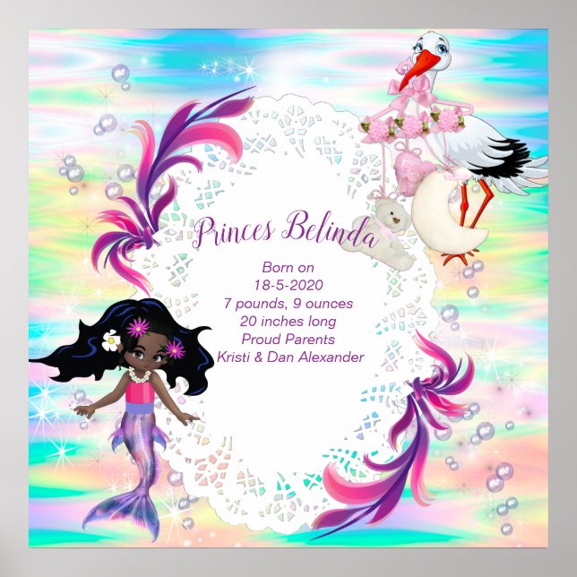 Poster Magique Rainbow Bubbles & Baby Mermaids (Devant)